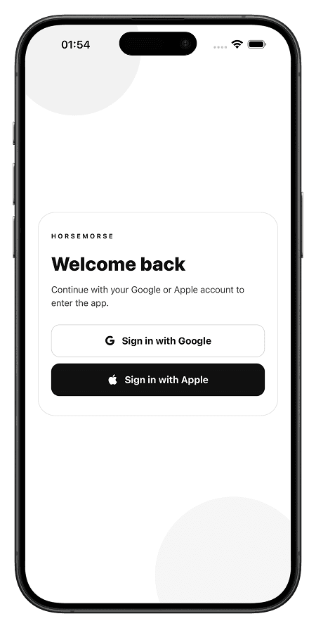 HorseMorse app home preview