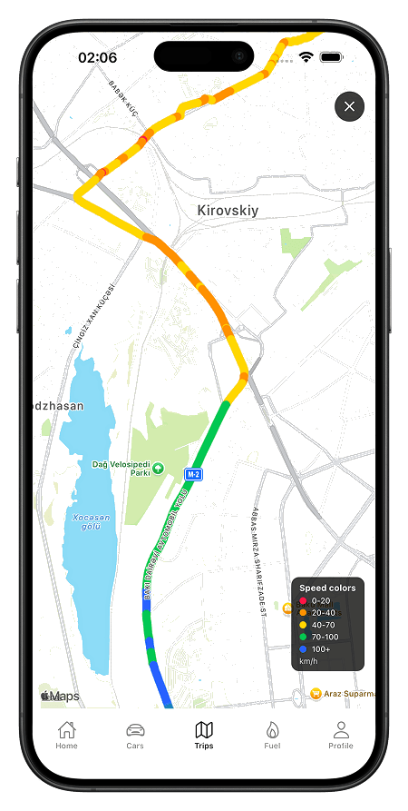 HorseMorse route tracking screen